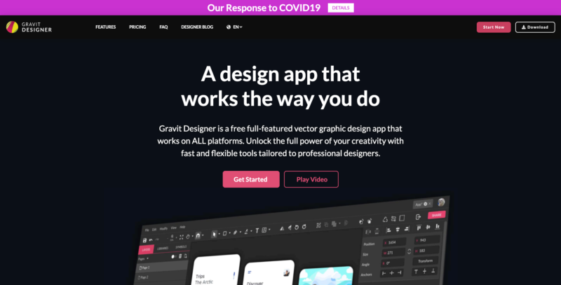 Offline design software Gravit Designer