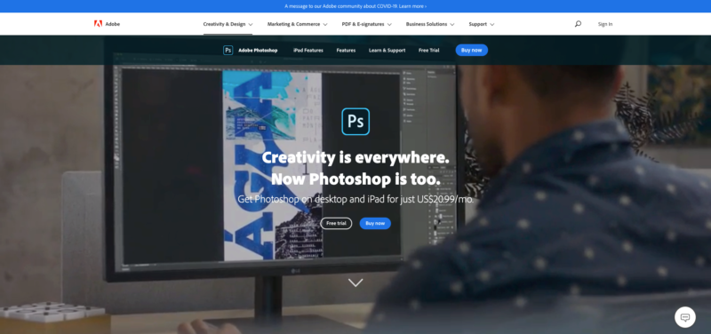 Offline design software Adobe Photoshop
