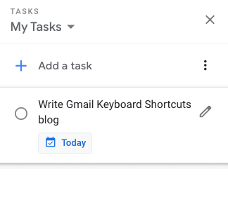 Gmail keyboard shortcuts - Open Task