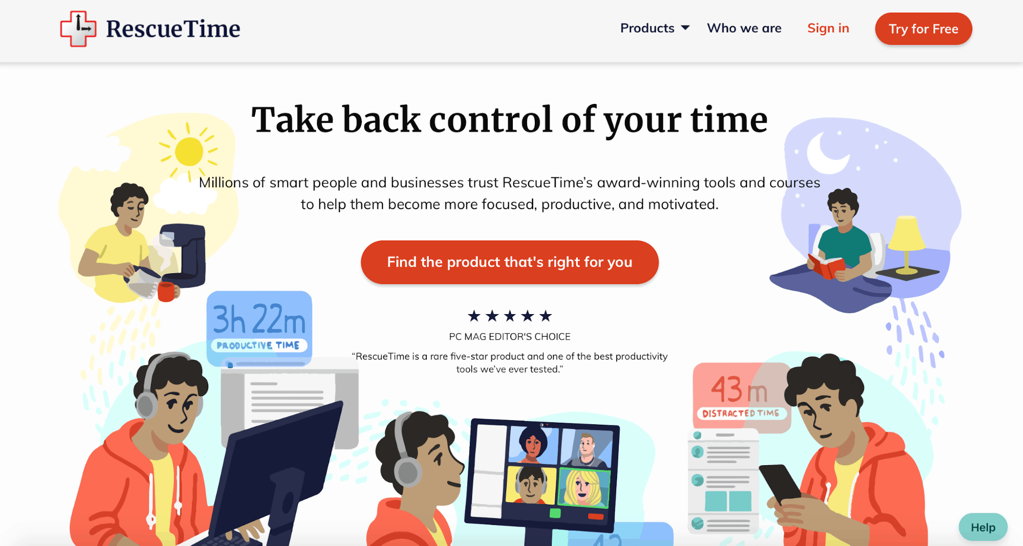 Time management tools - RescueTime