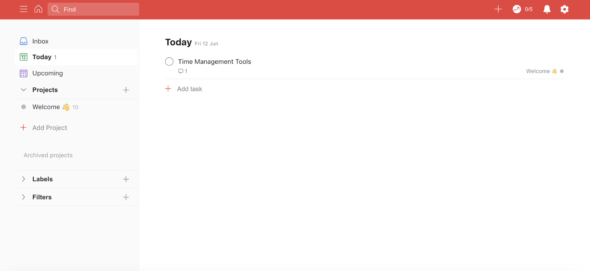 Time management tools - Todoist