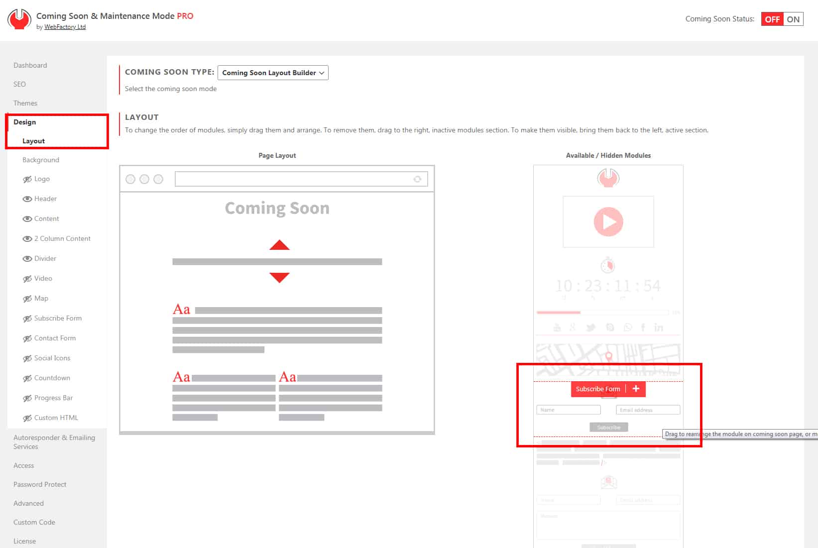coming soon landing page add subscription