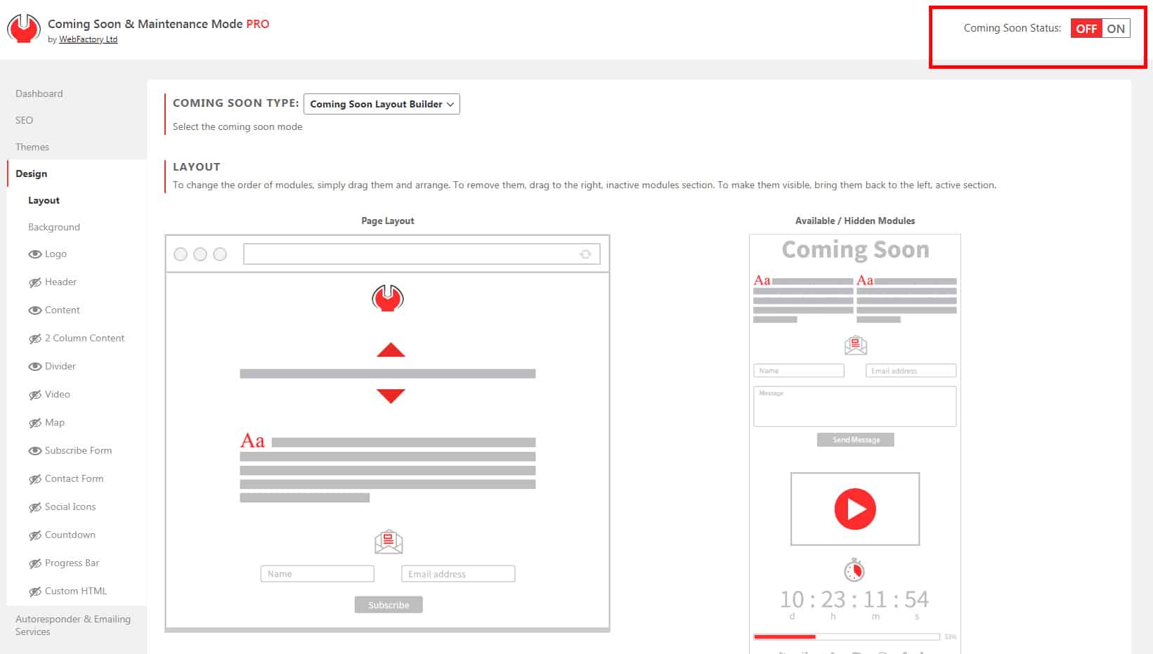 coming soon landing page turn on page