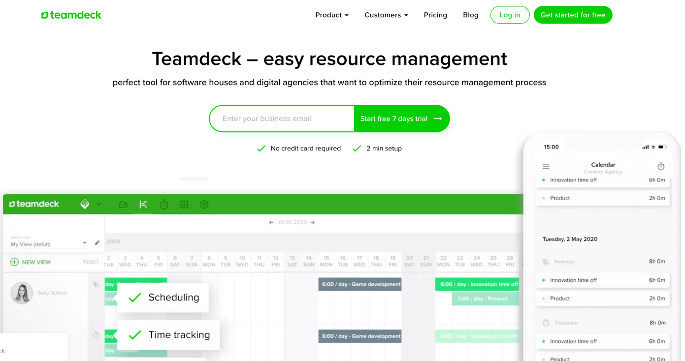 project planning software teamdeck