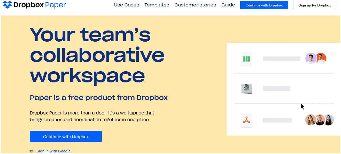 Evernote alternative - DropBox Paper