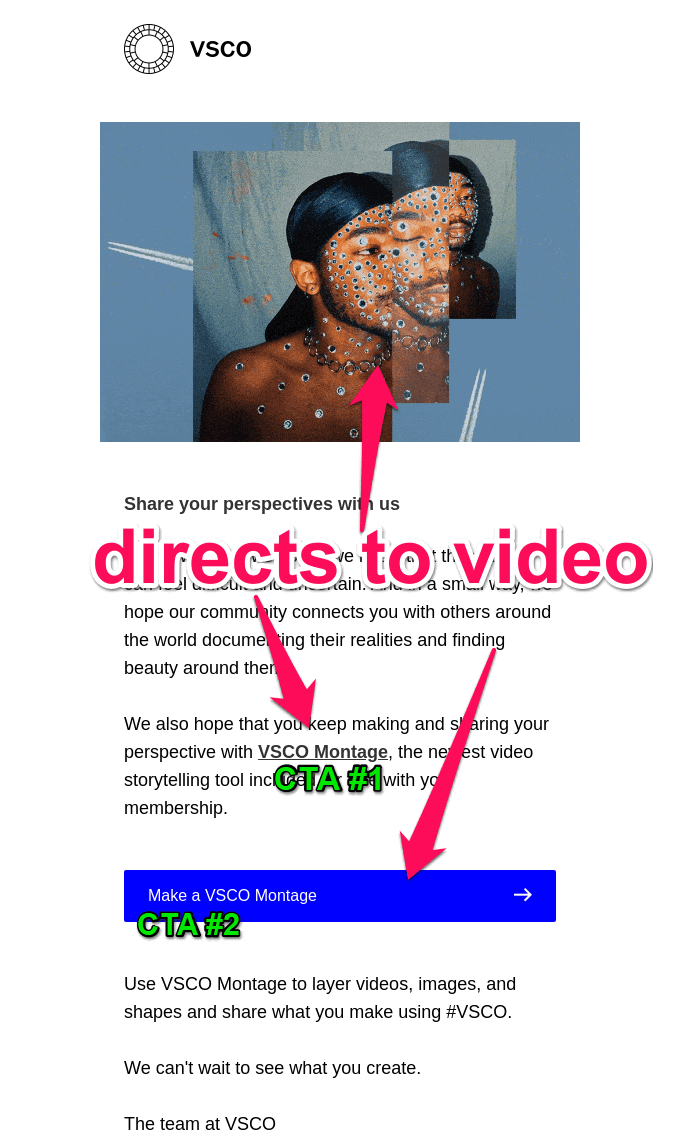 VSCO video email marketing