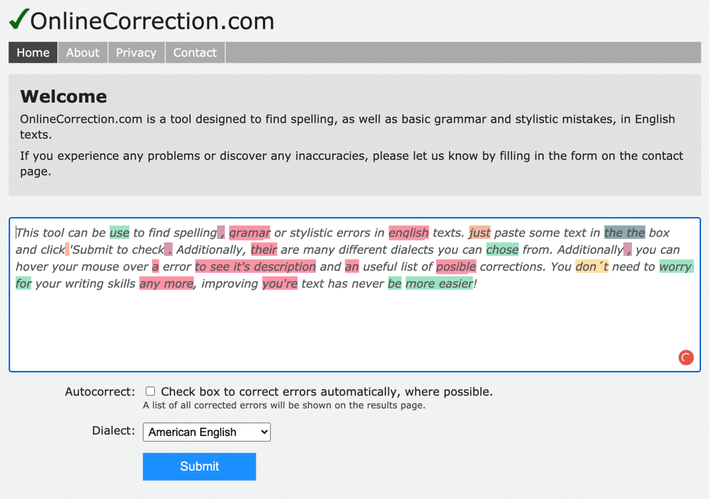 grammarly alternative - Online Correction