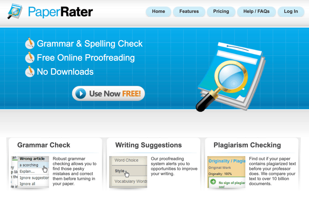 Grammarly alternative - PaperRater