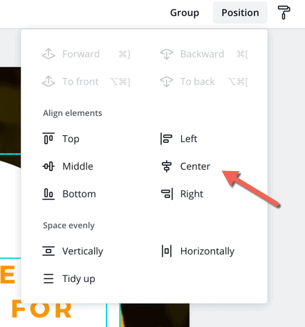 Canva font feature - adjust the alignment