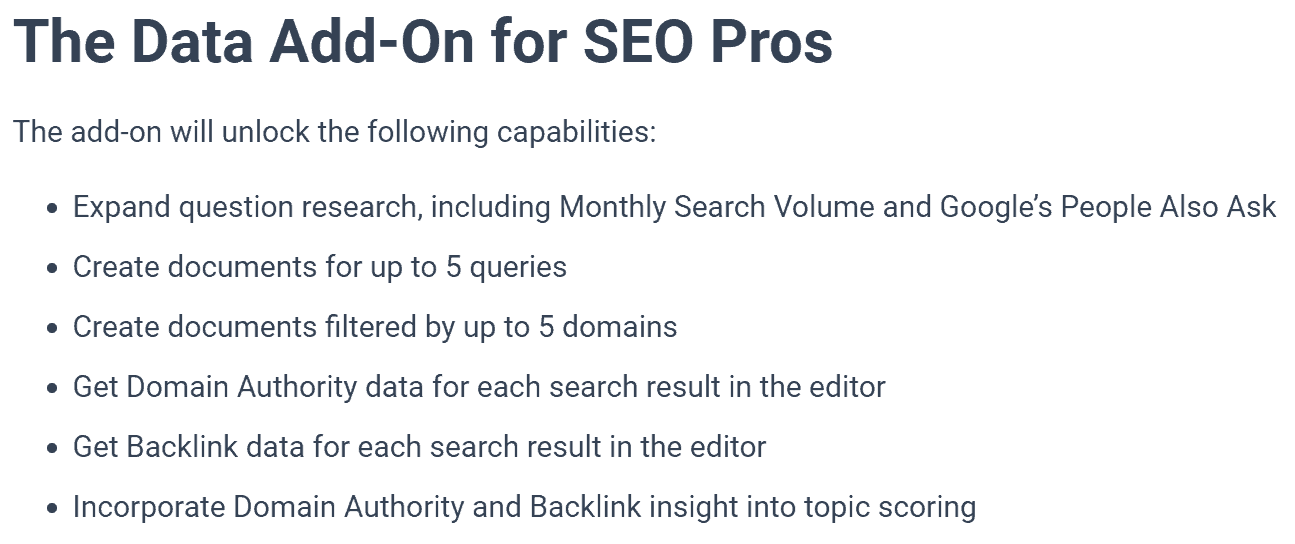 The Data Add-On for SEO Pros
