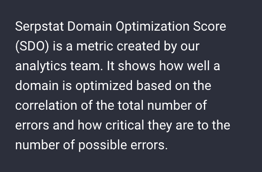 Serpstat Domain Optimization Score (SDO)