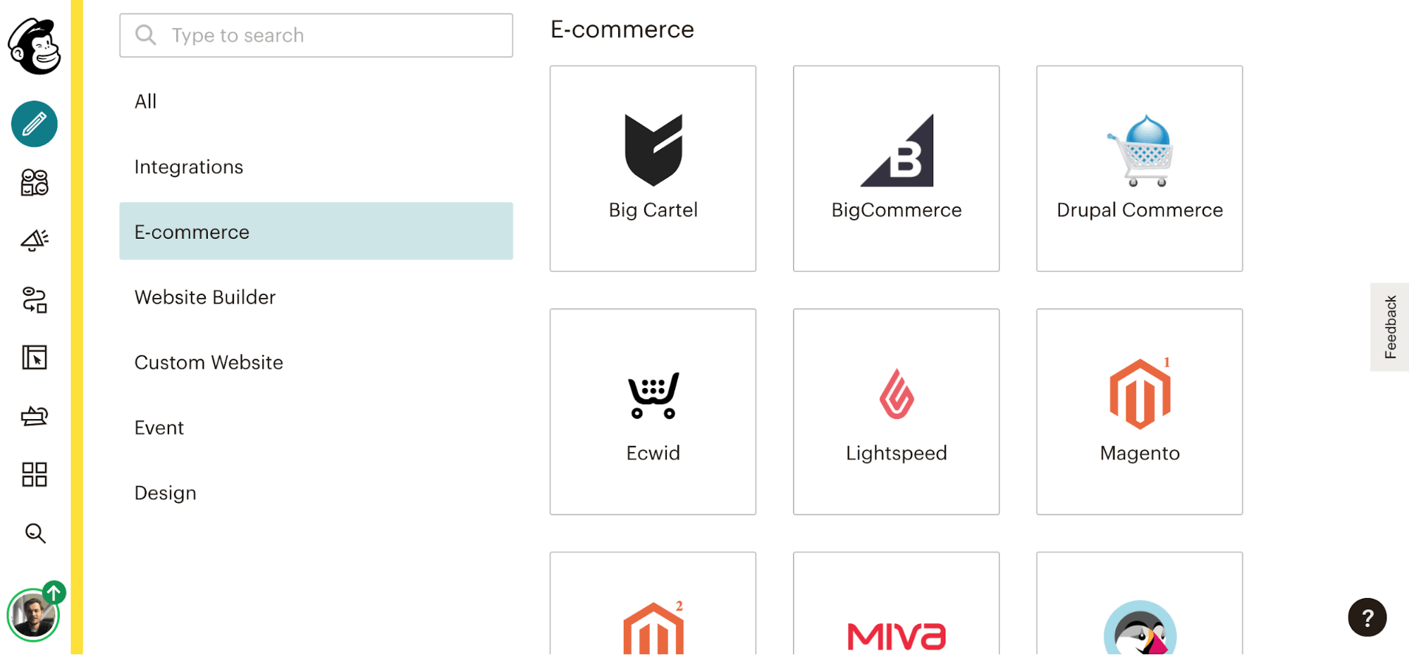 Mailchimp e-commerce