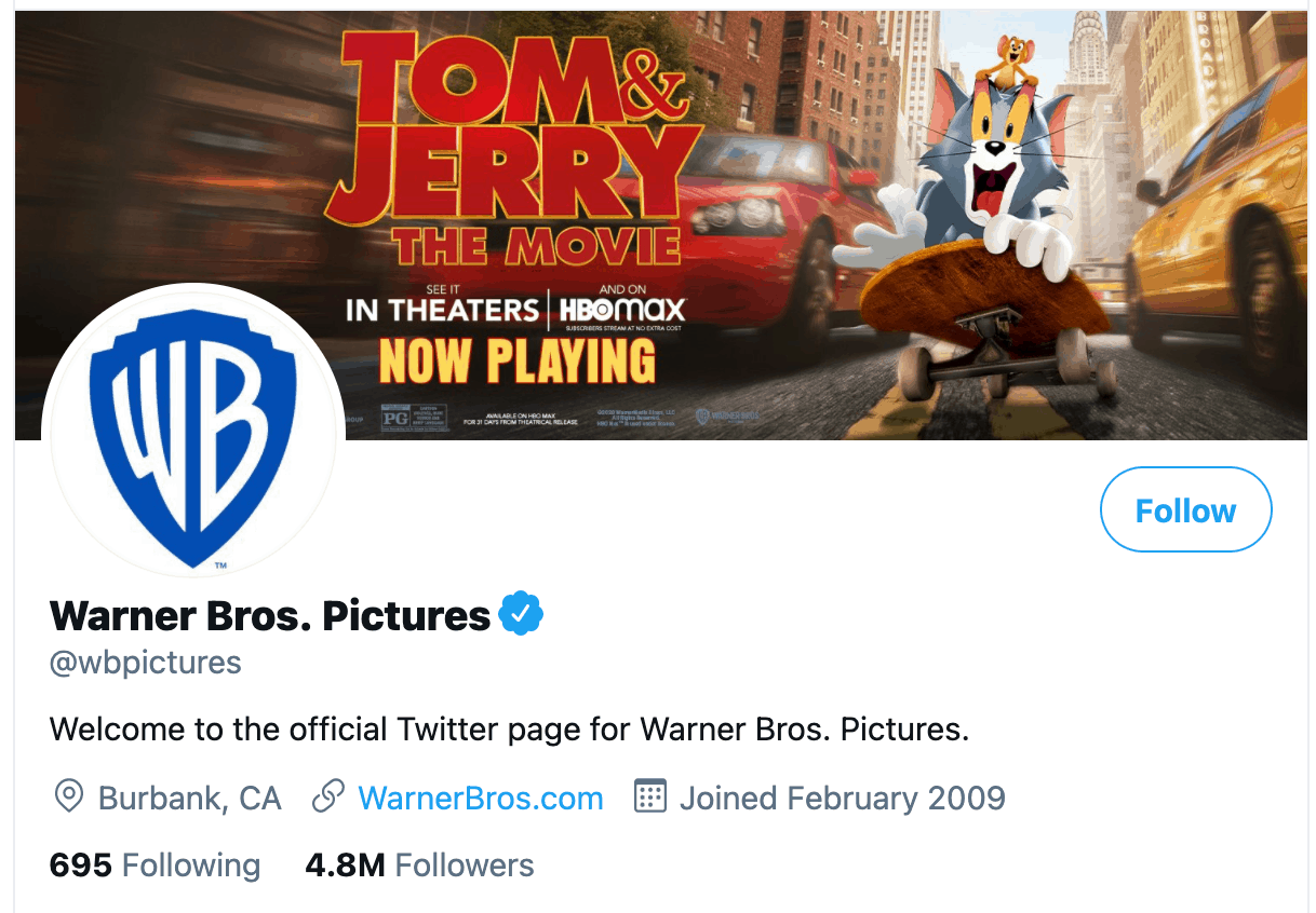 Warner Bros. Pictures's Twitter header 