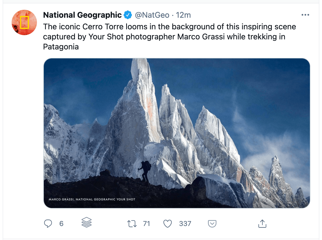 Tweet from National Geographic