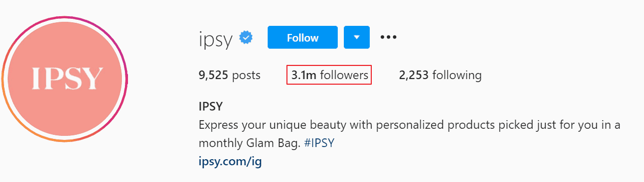 IPSY instagram account