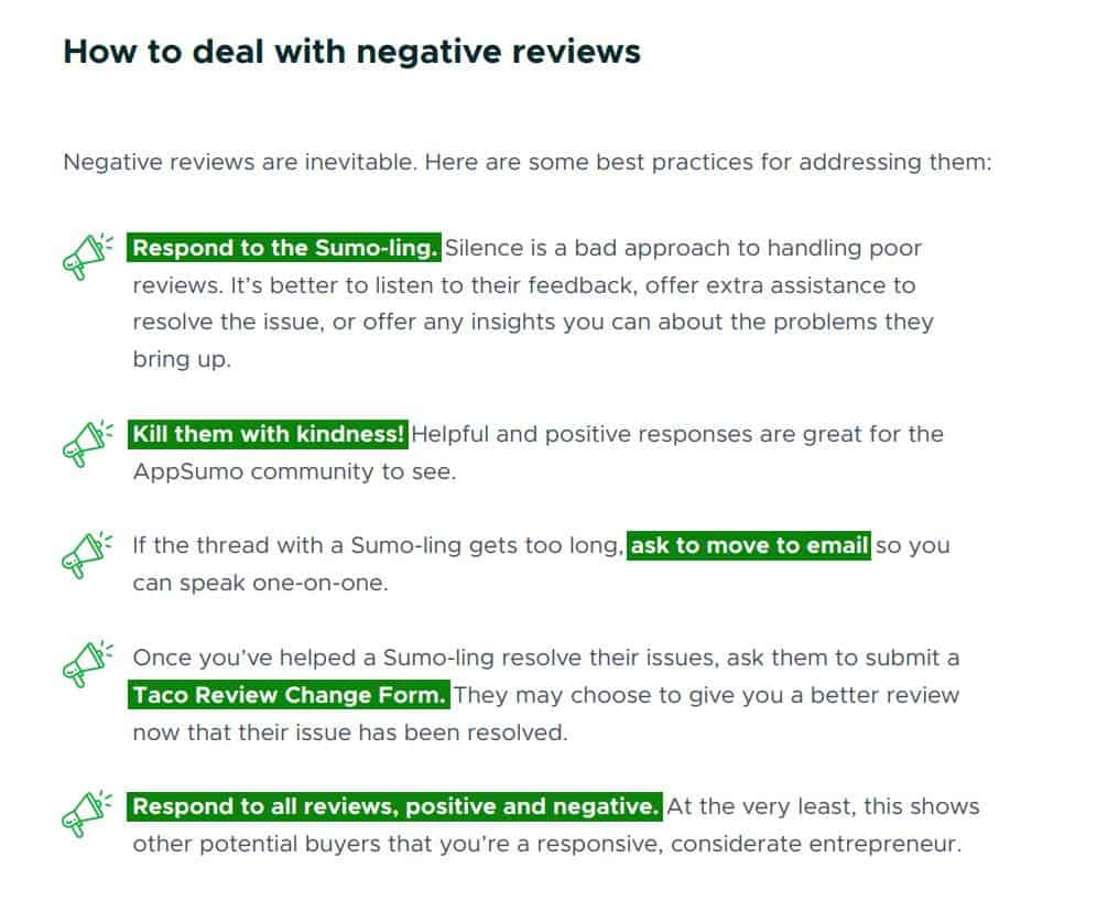 How to deal with negative reviews