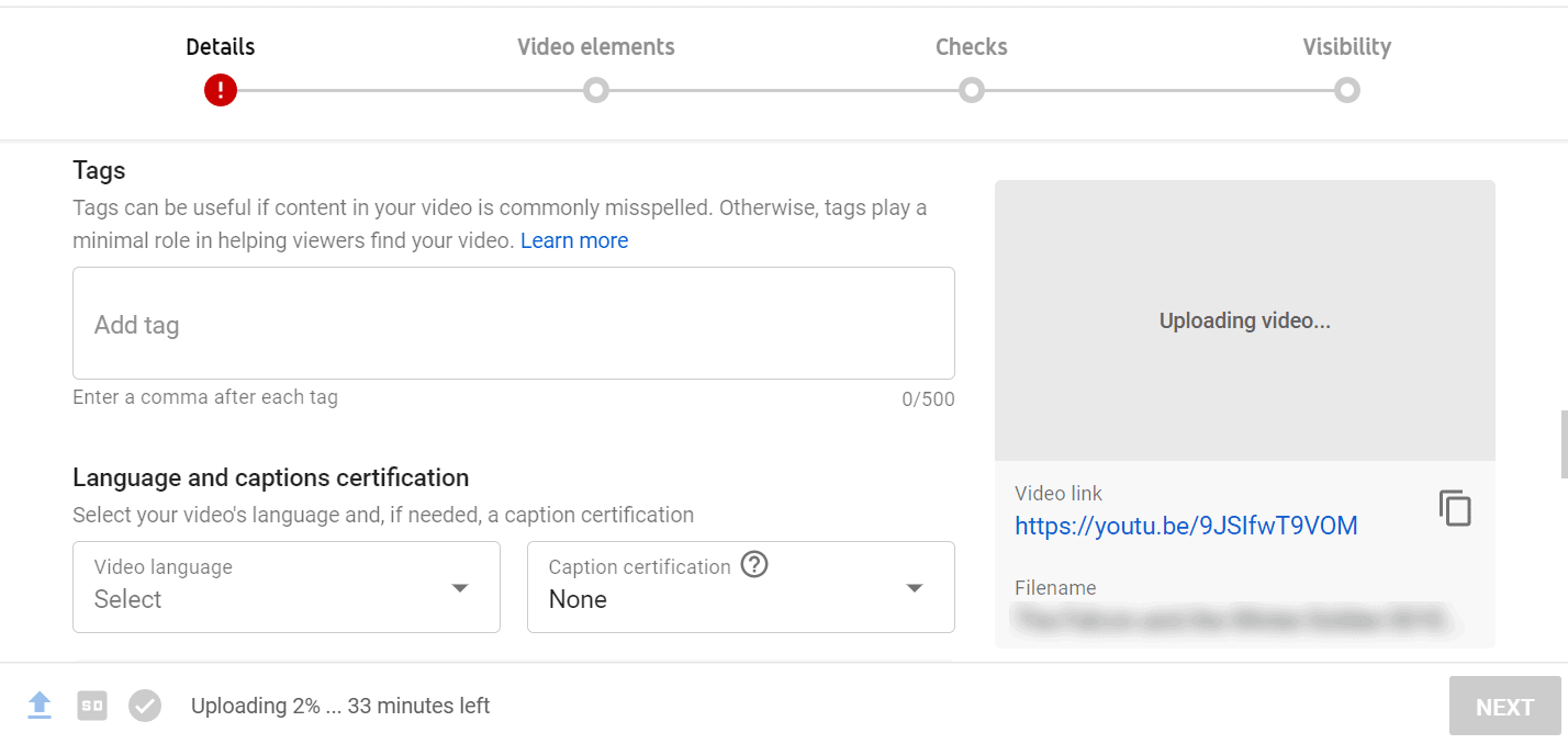Youtube Video tags