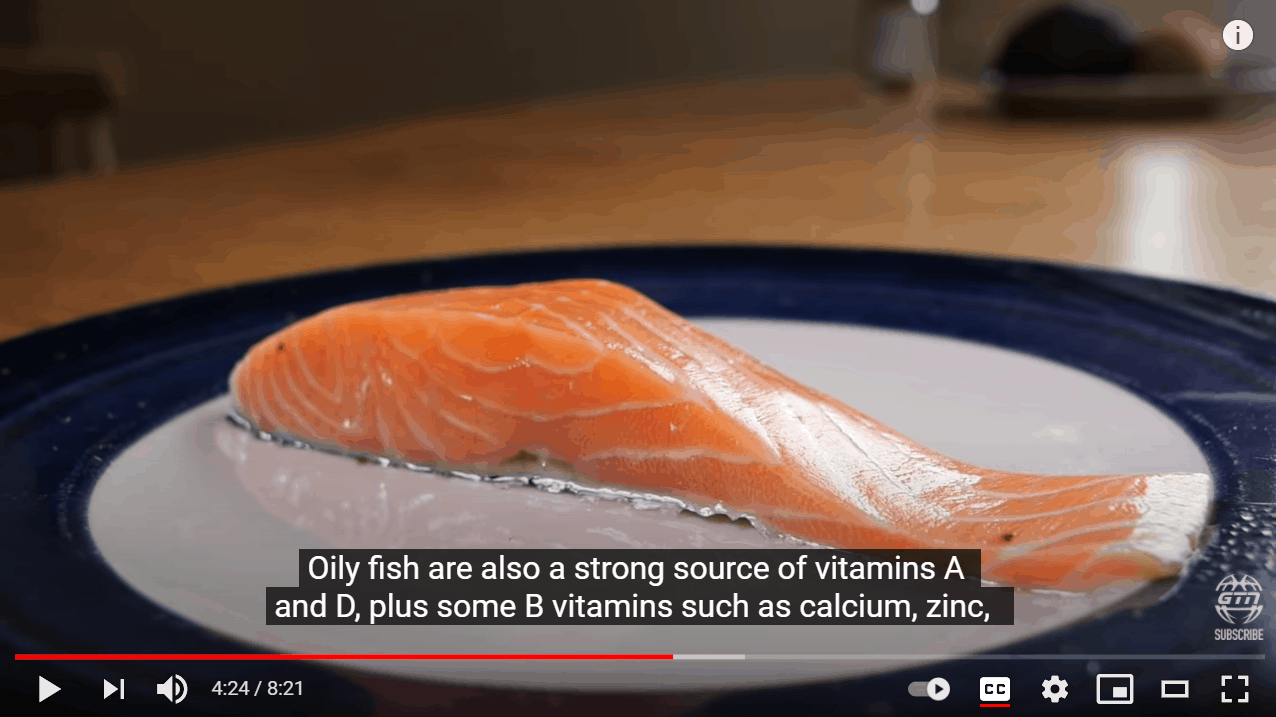 Youtube-fitness diet and are talking about salmon