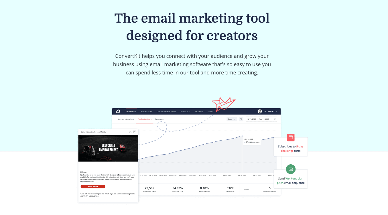 email newsletter software - convertKit