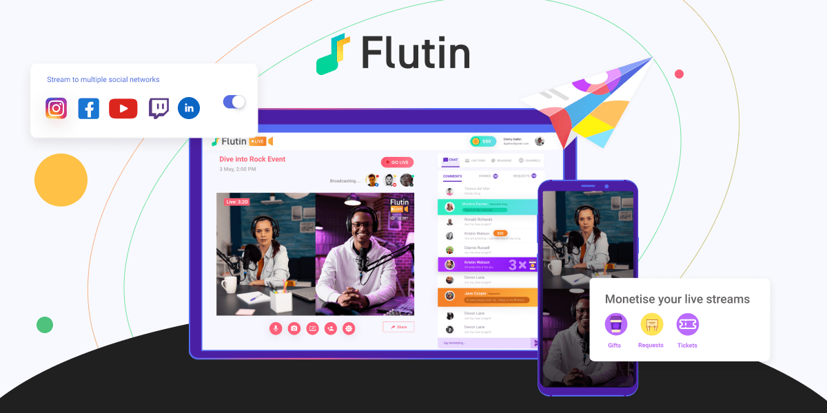 Flutin streaming software