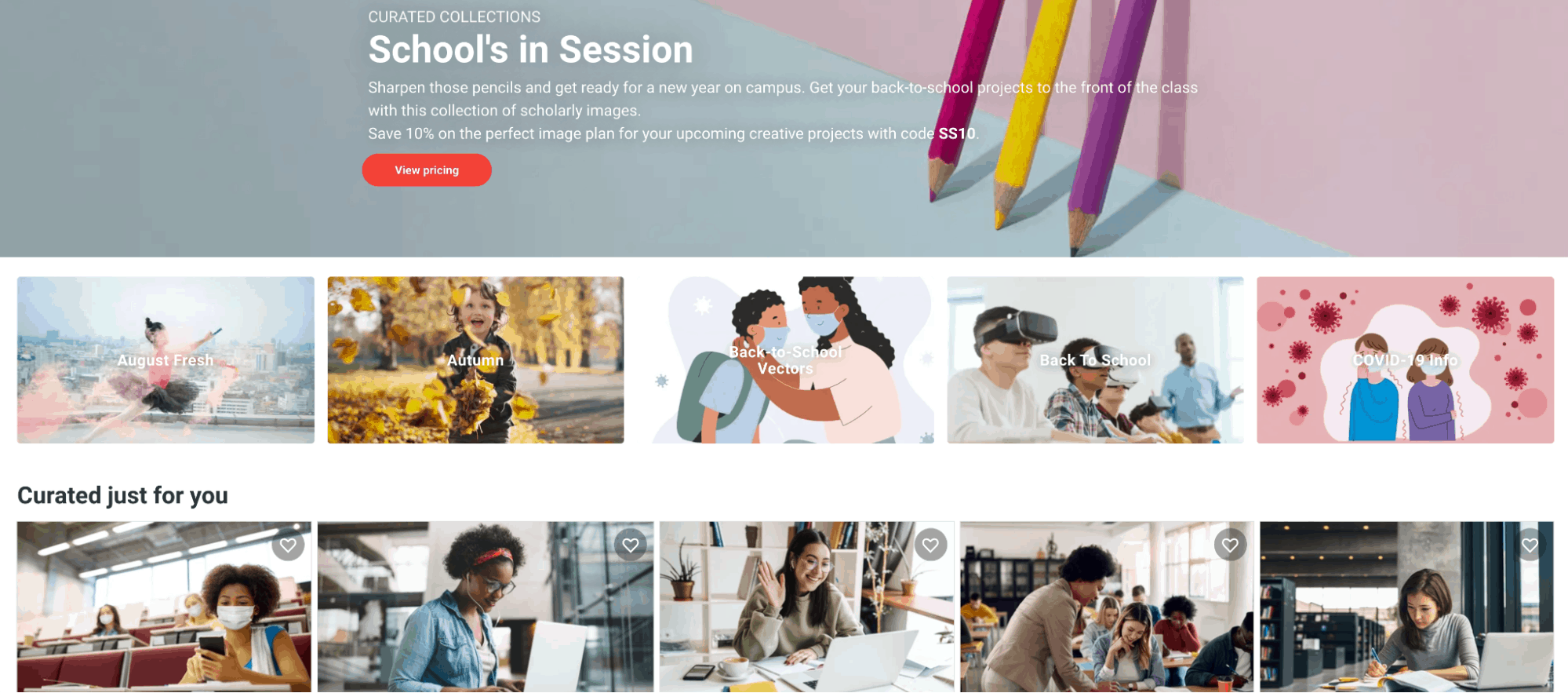 Shutterstock curated collections