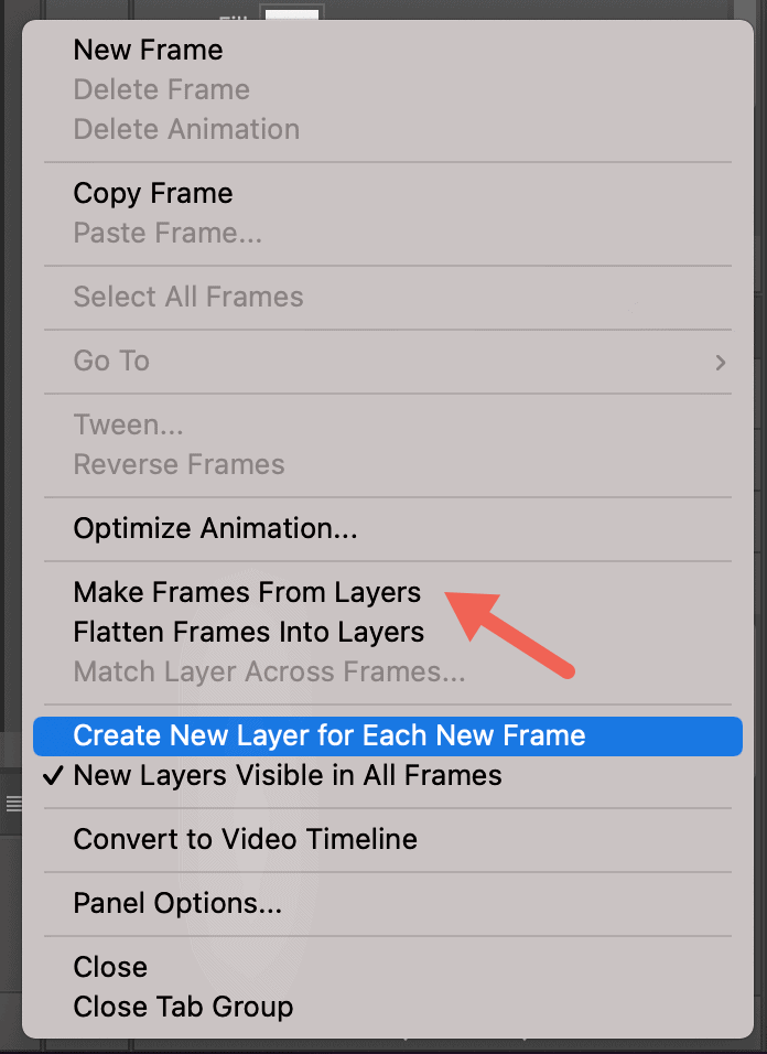 "Make Frames From Layers" button