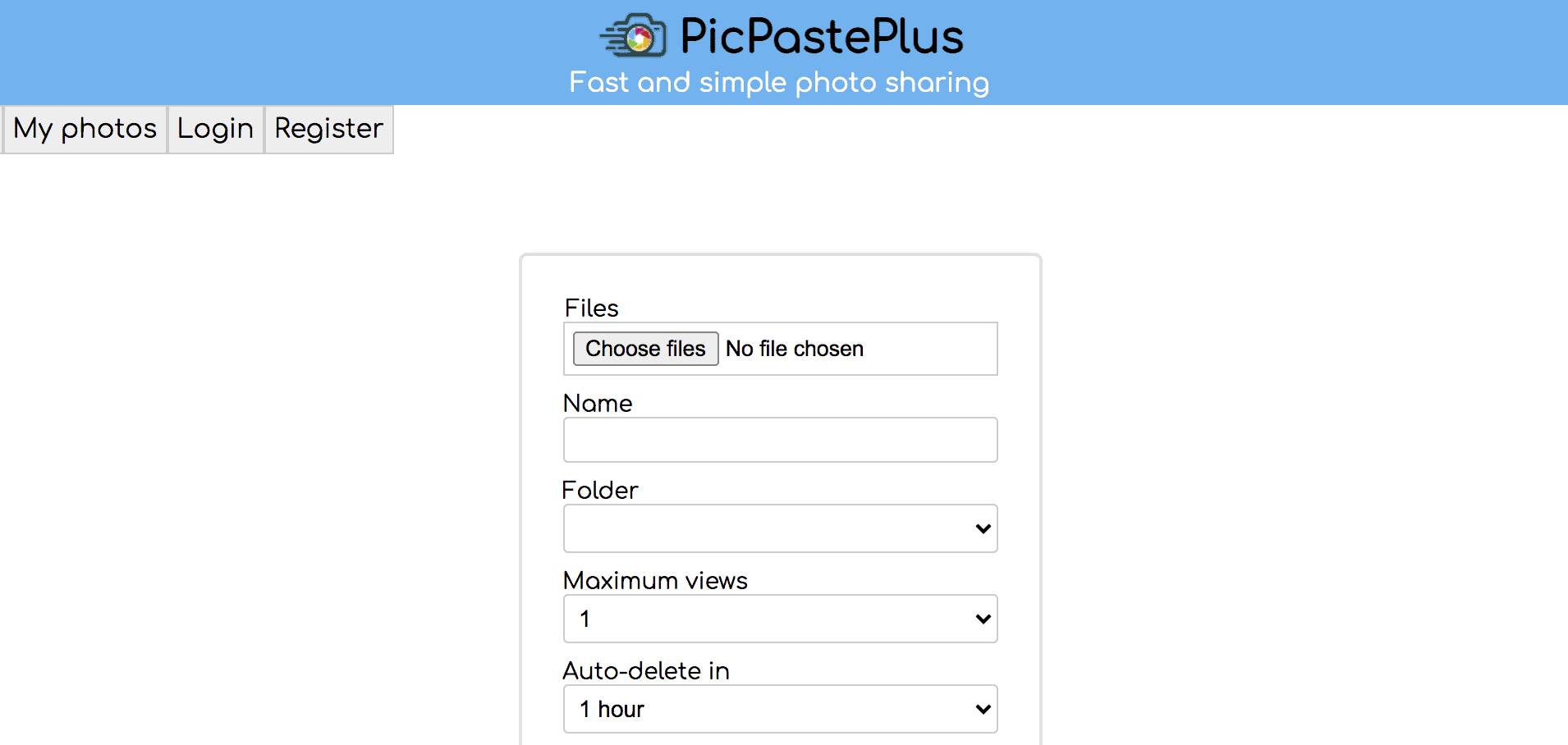 imgur alternative - PicPastePlus