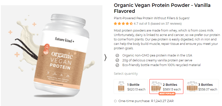 Organic vegan protein powder by Futurekind