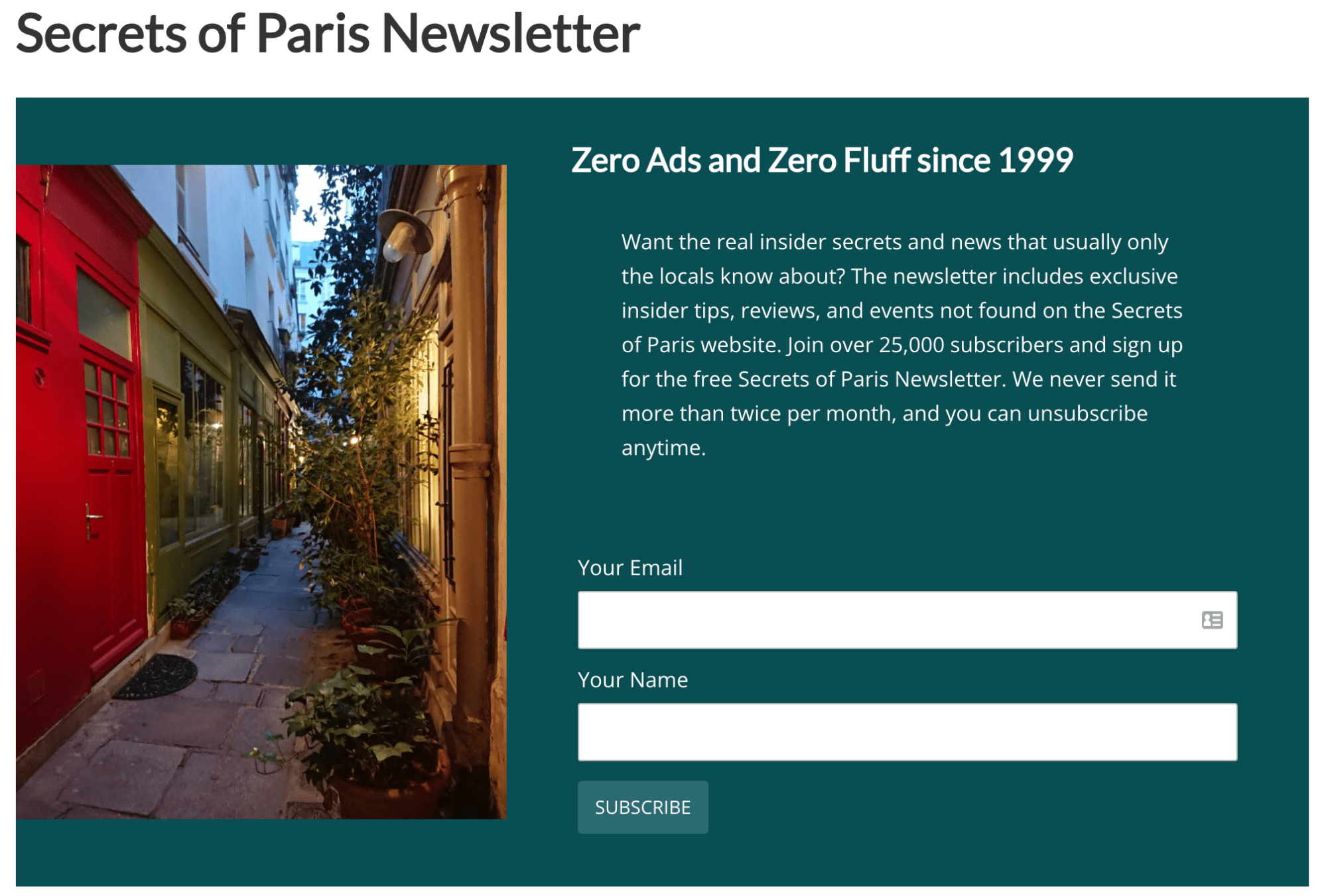 Secrets of Paris Newsletter