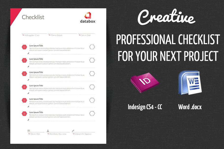 Professional Project Checklist