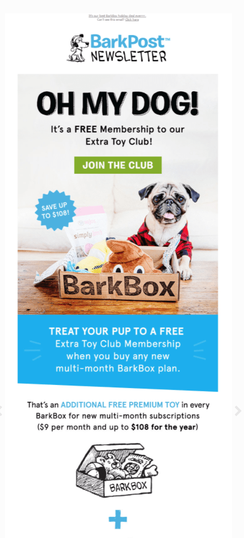 newsletter examples - bark box