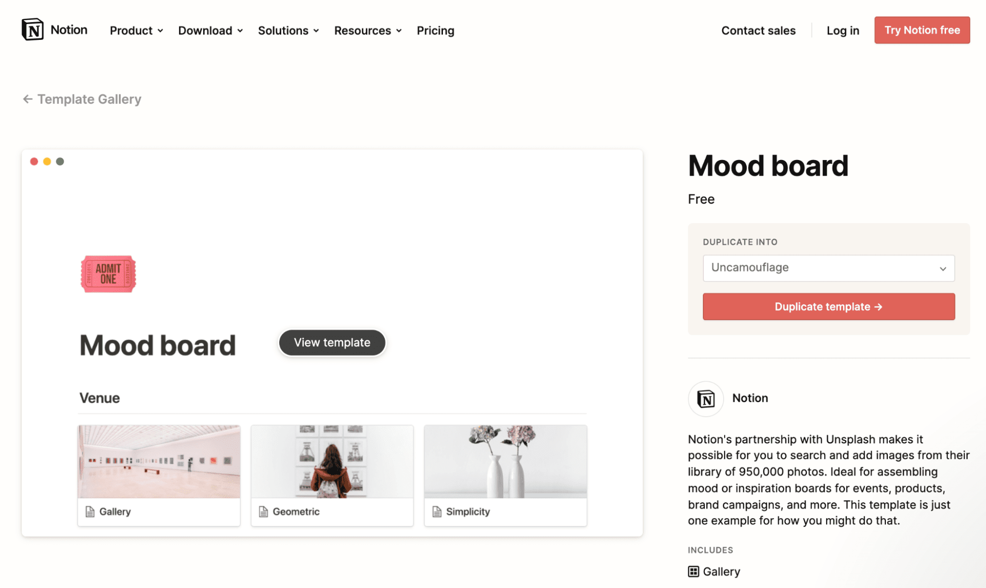 top moodboard software - notion
