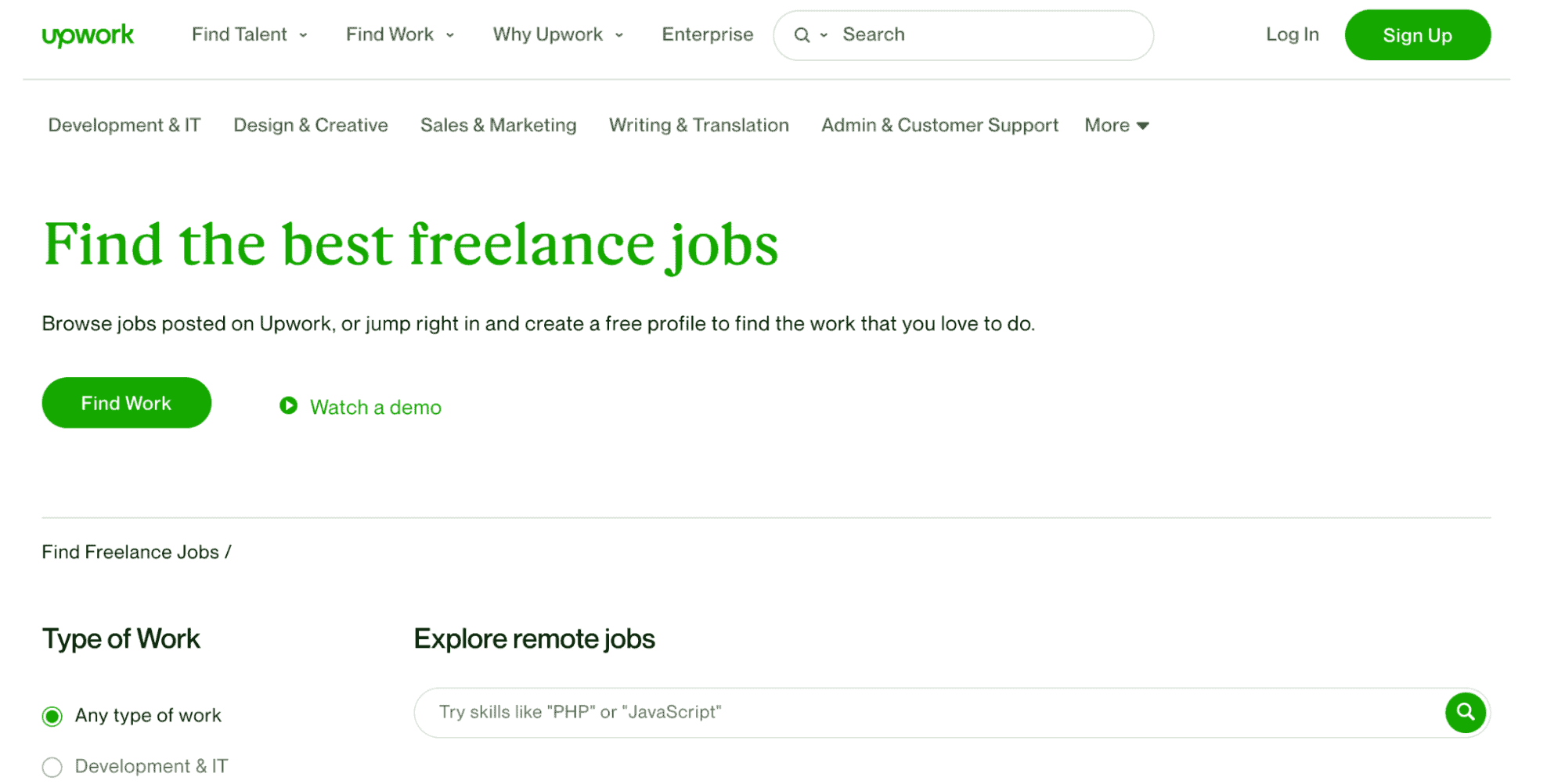 best freelance websites - upwork