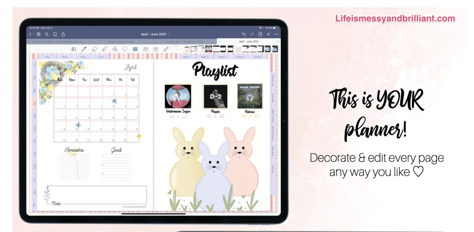 digital planner from Jessica - Life Is Messy and Brilliant 