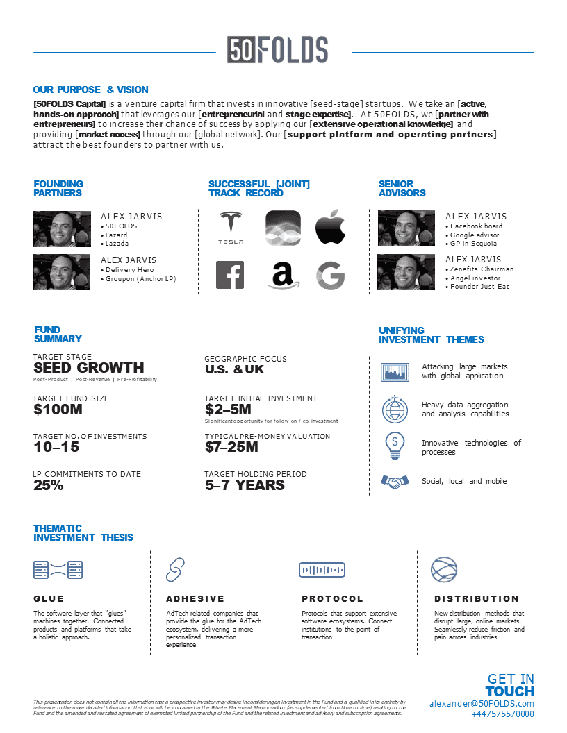Investor one-pager example
